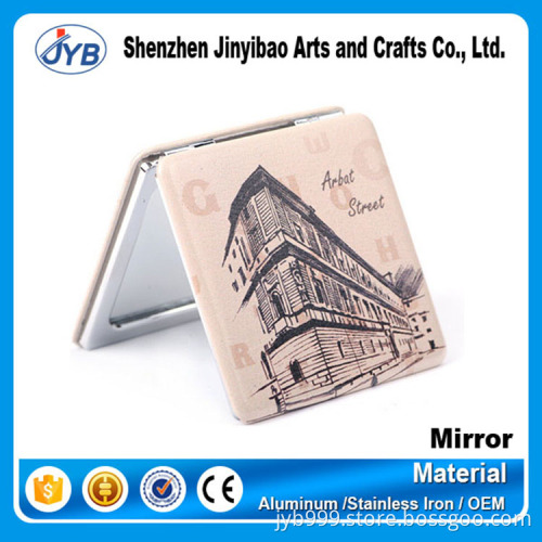 Stock cheap 100pcs 10X magnifying glass square or round makeup compact mirror